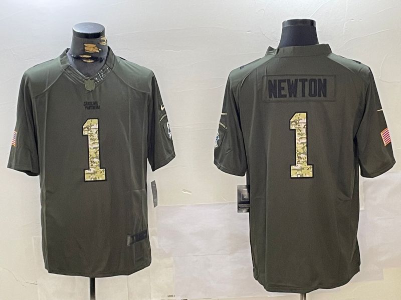Men Carolina Panthers #1 Newton Green 2024 Nike Olive Salute To Service Limited NFL Jersey->carolina panthers->NFL Jersey